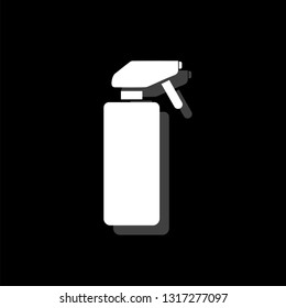 Spray. White flat simple icon with shadow