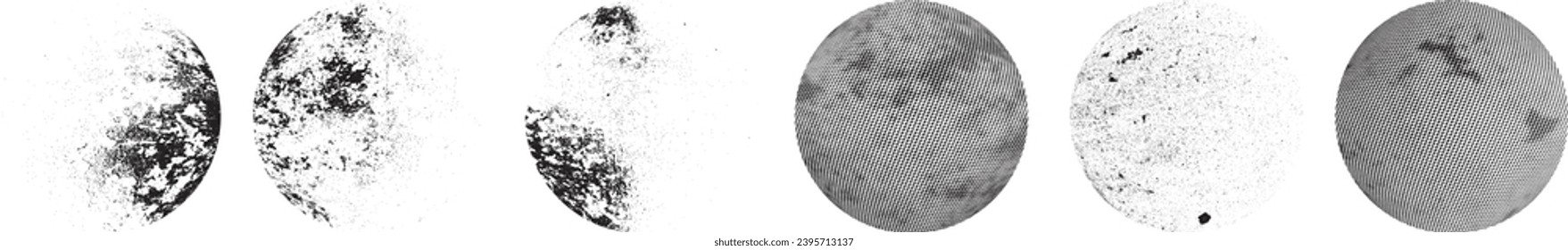 Sprayed black circle set.Graffiti art design . Noise dispersion circle . Spray effect .Grunge texture . Distressed element .vector 