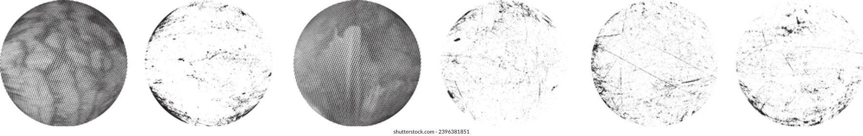 Sprayed black circle set.Graffiti art design . Noise dispersion circle . Spray effect .Grunge texture . Distressed element .vector 