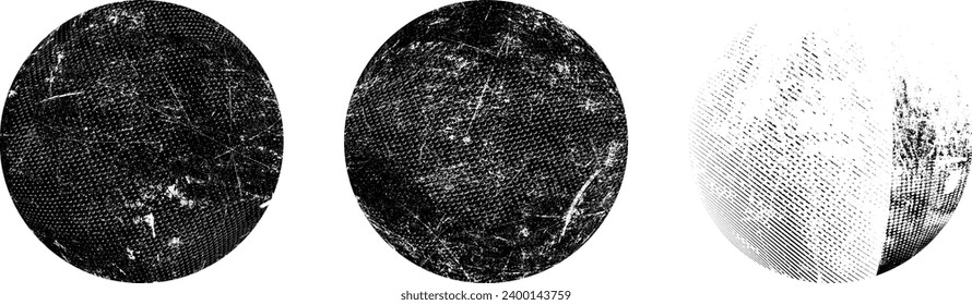 Bespritzt schwarzen Kreis Set.Graffiti art design . Geräuschstreuungskreis Spritzeffekt .Grunge Textur . Distressives Element .Vektor 