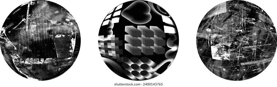 Sprayed black circle set.Graffiti art design . Noise dispersion circle . Spray effect .Grunge texture . Distressed element .vector 