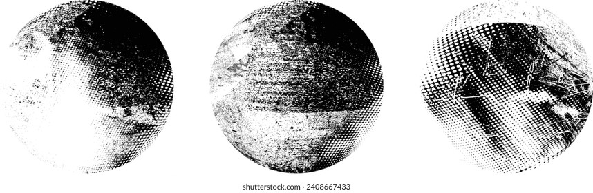 Sprayed black circle set.Graffiti art design . Noise dispersion circle . Spray effect .Grunge texture . Distressed element .vector