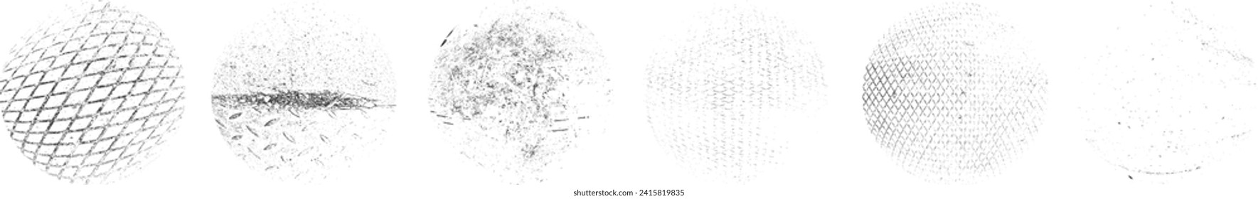 Sprayed black circle set.Graffiti art design . Noise dispersion circle . Spray effect .Grunge texture . Distressed element .vector