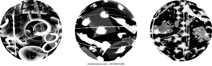 Sprayed black circle set.Graffiti art design . Noise dispersion circle . Spray effect .Grunge texture . Distressed element .vector
