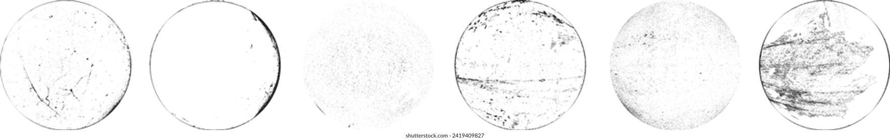 Sprayed black circle set.Graffiti art design . Noise dispersion circle . Spray effect .Grunge texture . Distressed element .vector