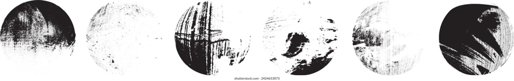 Versprühte schwarze Kreis-Set.Graffiti-Kunst-Design . Kreis der Geräuschdispersionen. Spray-Effekt .Grunge Textur . Distressed-Element .vector