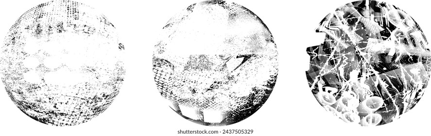 Sprayed black circle set.Graffiti art design . Noise dispersion circle . Spray effect .Grunge texture . Distressed element .vector