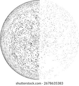 Sprayed black half circle form .Graffiti art design . Noise dispersion circle . Spray effect .Grunge texture . Distressed element .vector
