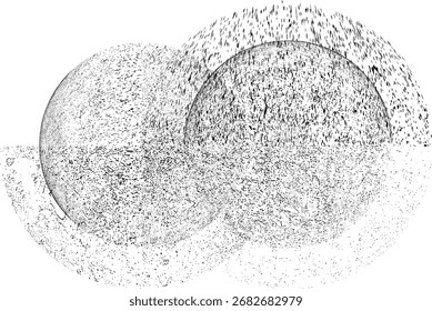 Forma de semicírculo negro rociado. Diseño de arte de graffiti. Círculo de dispersión de ruido. Efecto de pulverización. Textura Grunge. Elemento con problemas .Vector
