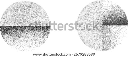Sprayed black half circle form .Graffiti art design . Noise dispersion circle . Spray effect .Grunge texture . Distressed element .vector
