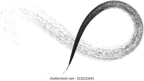 Sprayed black line .Graffiti art design . Noise dispersion logo . Spray effect .Grunge, grainy, gritty texture . Distressed element .vector 