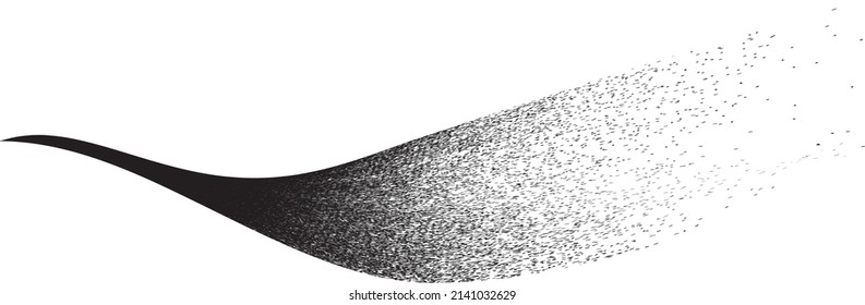 Sprayed black line .Graffiti art design . Noise dispersion logo . Spray effect .Grunge, grainy, gritty texture . Distressed element .vector 