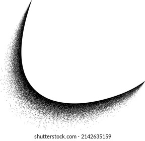 Sprayed black line .Graffiti art design . Noise dispersion logo . Spray effect .Grunge, grainy, gritty texture . Distressed element .vector 