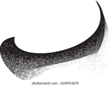 Línea negra rociada. Diseño artístico de graffiti. Logo de dispersión de ruido. Efecto spray. Grunge, granulado, textura arenosa. Elemento con problemas .vector 
