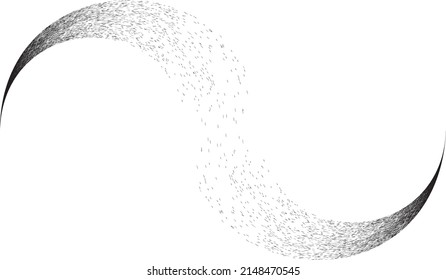 Sprayed black line .Graffiti art design . Noise dispersion logo . Spray effect .Grunge, grainy, gritty texture . Distressed element .vector 
