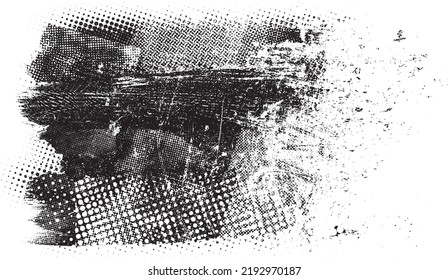 Sprayed black line .Graffiti art design . Noise dispersion logo . Spray effect .Grunge, grainy, gritty texture . Distressed element .vector 