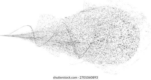 Sprayed black line .Graffiti art design . Noise dispersion logo . Spray effect .Grunge, grainy, gritty texture . Distressed element .vector . Line with shadow effect