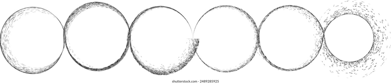 Sprayed black rounded lines .Graffiti art design . Noise dispersion logo . Spray effect .Grunge curved line . Grainy, gritty textured line . Distressed element .vector