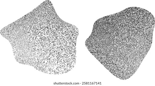 Sprayed black shapes composition .Graffiti art design . Noise textured shapes . Spray effect .Grunge texture .Art design forms.Distressed element .Rough roller paint shapes .Vector
