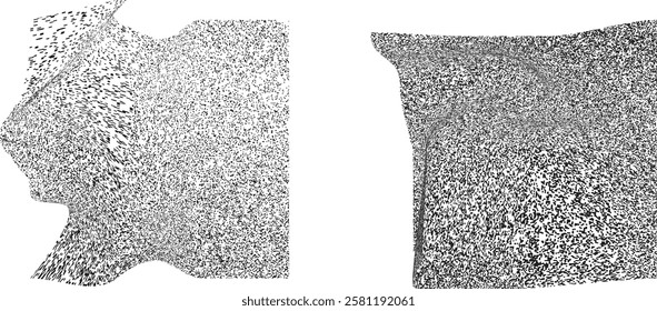 Sprayed black shapes composition .Graffiti art design . Noise textured shapes . Spray effect .Grunge texture .Art design forms.Distressed element .Rough roller paint shapes .Vector
