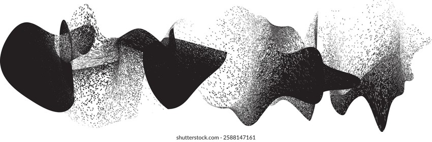 Sprayed black shapes composition .Graffiti art design . Noise textured shapes . Spray effect .Grunge texture .Art design forms.Distressed element .Rough roller paint shapes .Vector

