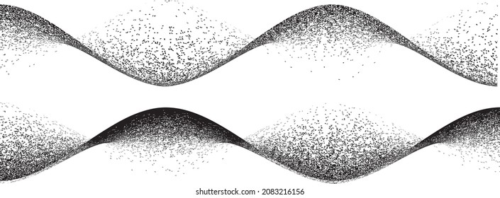 Sprayed black spiral line .Graffiti art design . Noise dispersion wavy logo . Spray effect .Grunge texture . Distressed element .vector 