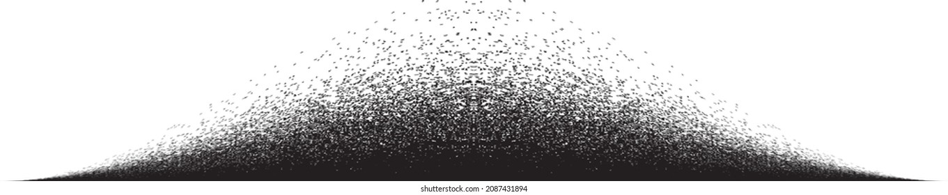 Sprayed black spiral line .Graffiti art design . Noise dispersion wavy logo . Spray effect .Grunge texture . Distressed element .vector