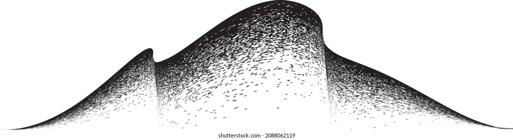 Sprayed black spiral line .Graffiti art design . Noise dispersion wavy logo . Spray effect .Grunge texture . Distressed element .vector