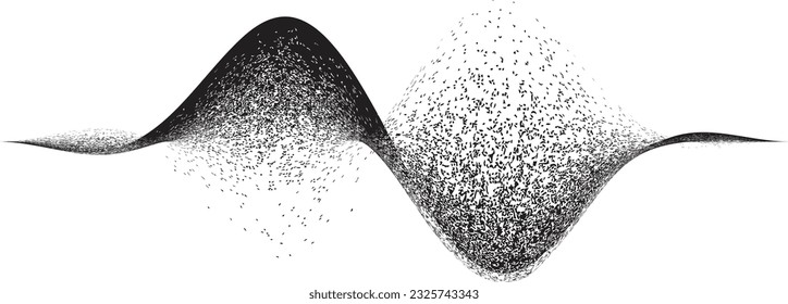 Sprayed black spiral line .Graffiti art design . Noise dispersion grungy wavy logo . Spray effect .Grunge texture . Distressed element . Grange textured vector