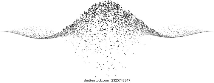 Sprayed black spiral line .Graffiti art design . Noise dispersion grungy wavy logo . Spray effect .Grunge texture . Distressed element . Grange textured vector