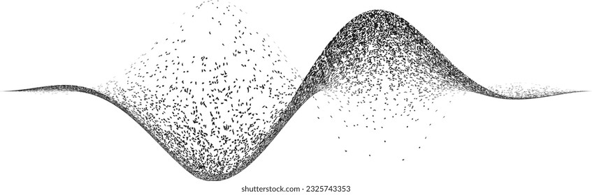 Spritzen der schwarzen Spirallinie .Graffiti Art Design . Lärm Dispersion grungy wavy Logo. Spritzeffekt .Grunge Textur . Distressives Element. Grange strukturierter Vektor