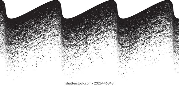 Sprayed black spiral line .Graffiti art design . Noise dispersion grungy wavy logo . Spray effect .Grunge texture . Distressed element . Grange textured vector