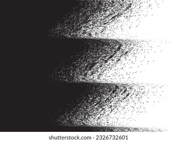 Línea de espiral negra rociada. Diseño artístico del graffiti. Logo ondulado de dispersión de ruido. Efecto spray .Textura gruesa. Elemento perturbado . Vector texturizado de rango