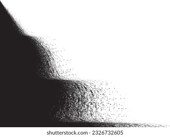 Sprayed black spiral line .Graffiti art design . Noise dispersion grungy wavy logo . Spray effect .Grunge texture . Distressed element . Grange textured vector