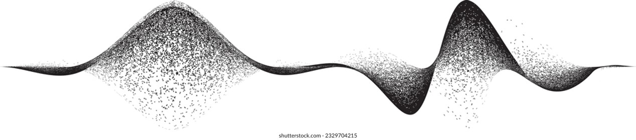 Sprayed black spiral line .Graffiti art design . Noise dispersion grungy wavy logo . Spray effect .Grunge texture . Distressed element . Grange textured vector