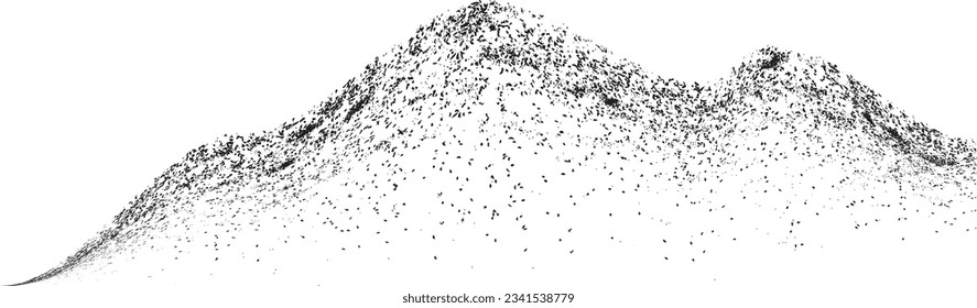 Sprayed black spiral line .Graffiti art design . Noise dispersion grungy wavy logo . Spray effect .Grunge texture . Distressed element . Grange textured vector