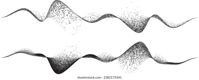 Spritzen der schwarzen Spirallinie .Graffiti Art Design . Lärm Dispersionswavy Logo. Spritzeffekt .Grunge Textur . Distressives Element .Vektor 