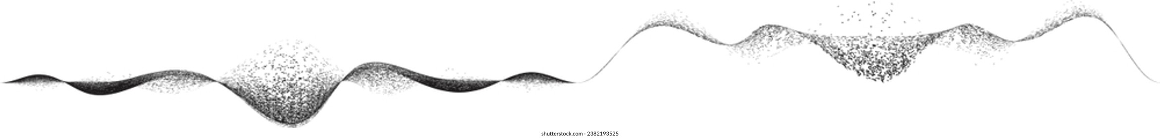 Sprayed black spiral line .Graffiti art design . Noise dispersion wavy logo . Spray effect .Grunge texture . Distressed element .vector 