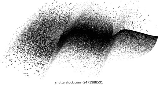 Sprayed black spiral line .Graffiti art design . Noise dispersion grungy wavy logo . Spray effect .Grunge texture . Distressed element . Grange textured vector