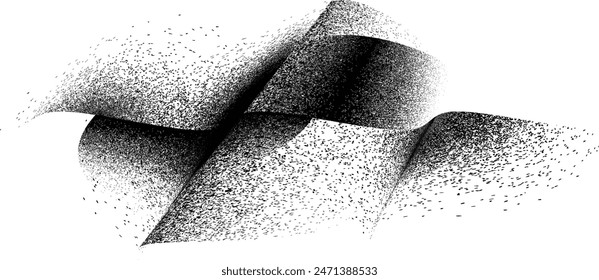 Sprayed black spiral line .Graffiti art design . Noise dispersion grungy wavy logo . Spray effect .Grunge texture . Distressed element . Grange textured vector