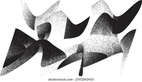 Sprayed black spiral line .Graffiti art design . Noise dispersion grungy wavy logo . Spray effect .Grunge texture . Distressed element . Grange textured vector