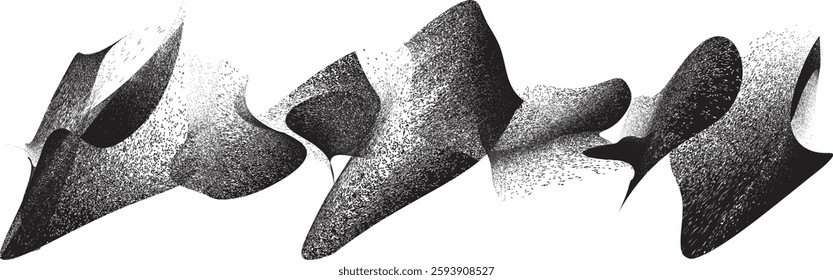 Sprayed black spiral line .Graffiti art design . Noise dispersion grungy wavy logo . Spray effect .Grunge texture . Distressed element . Grange textured vector