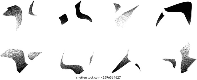 Sprayed black spiral line .Graffiti art design . Noise dispersion grungy wavy logo . Spray effect .Grunge texture . Distressed element . Grange textured vector 