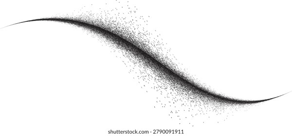 Sprayed black spiral line .Graffiti art design . Noise dispersion grungy wavy logo . Spray effect .Grunge . Distressed . Grange textured vector
