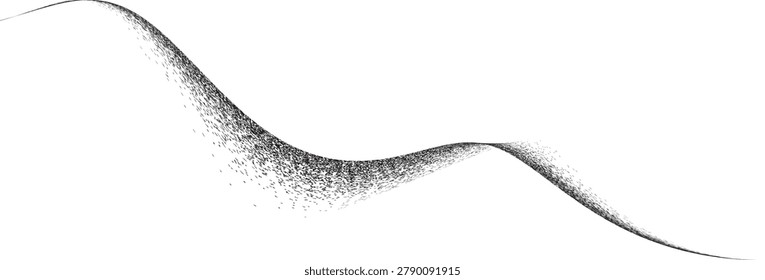 Sprayed black spiral line .Graffiti art design . Noise dispersion grungy wavy logo . Spray effect .Grunge . Distressed . Grange textured vector
