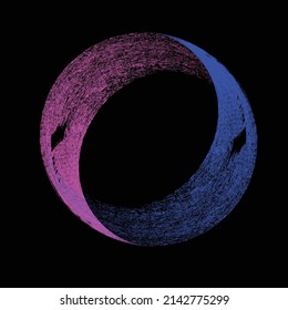 Sprayed black spiral.Graffiti art design . Noise dispersion circle logo . Spray effect .Grunge, grainy, gritty texture . Distressed element .vector 