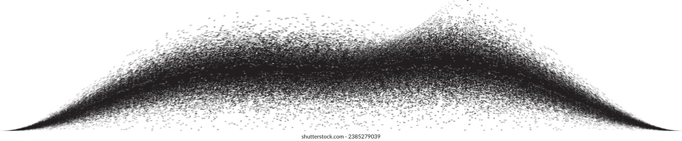 Die schwarze Linie mit Graffiti-Design. Logo zur Rauschdispersion. Spritzeffekt.Grunge gekrümmte Linie . Grainy, gritty strukturierte Linie . Distressives Element .Vektor 