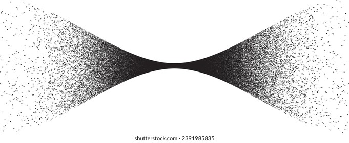 Sprayed black wavy line .Graffiti art design . Noise dispersion logo . Spray effect .Grunge curved line . Grainy, gritty textured line . Distressed element .vector 