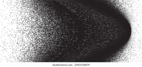 Sprayed black wavy line .Graffiti art design . Noise dispersion logo . Spray effect .Grunge curved line . Grainy, gritty textured line . Distressed element .vector 