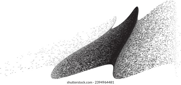 Die schwarze Linie mit Graffiti-Design. Logo zur Rauschdispersion. Spritzeffekt.Grunge gekrümmte Linie . Grainy, gritty strukturierte Linie . Distressives Element .Vektor 